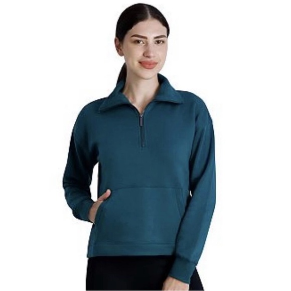 GAIAM Tops - GAIAM Deep Teal Colored Quarter-Zip Pullover Sweatshirt SIZE LARGE